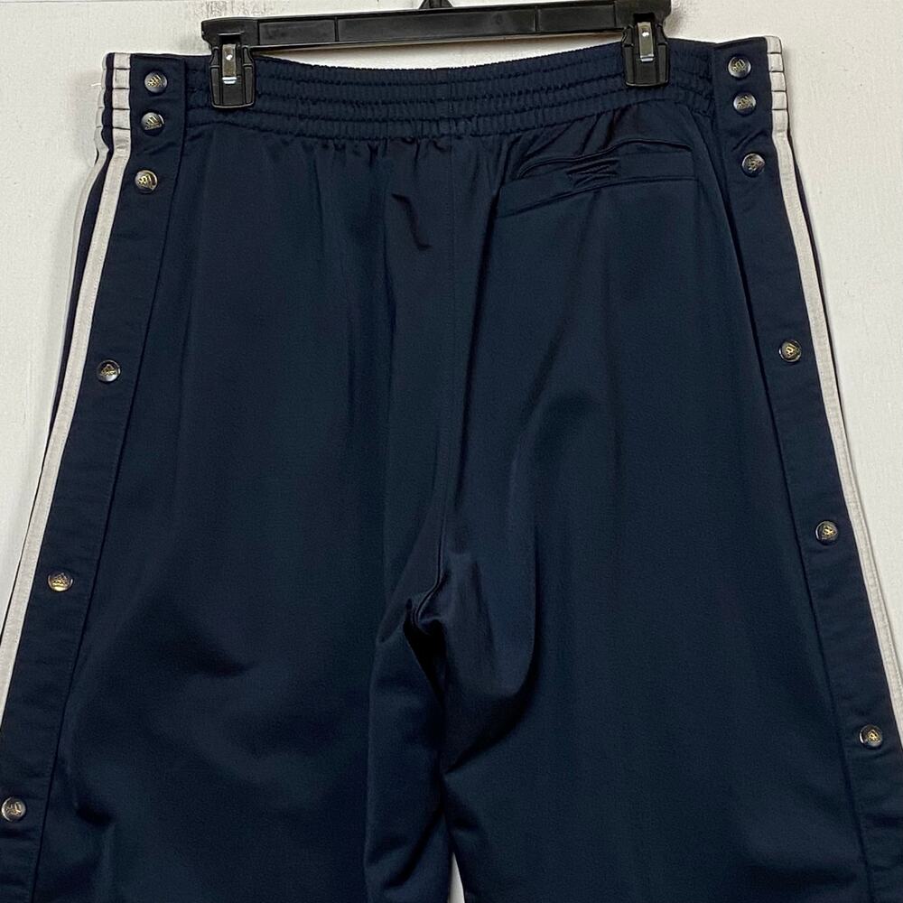 Adidas Vintage 90s Y2k Mens Breakaway Snap Pants Navy Blue Tearaway Baggy Medium - Picture 5 of 11